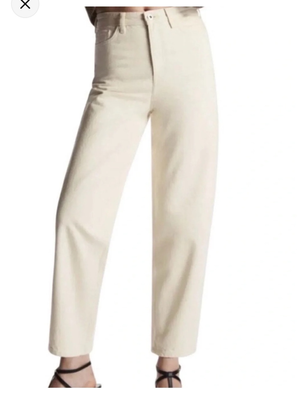 COS White High-Rise Tapered Jeans